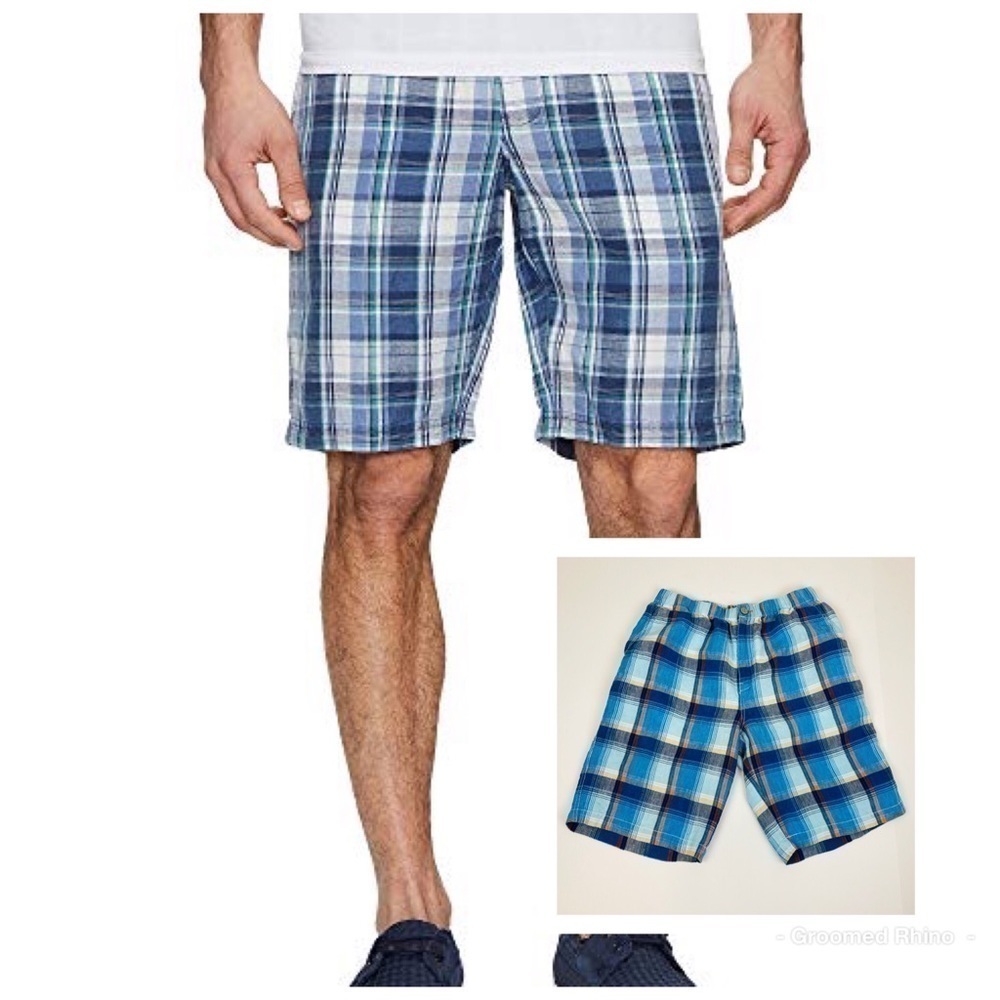 Tommy Bahama Matadero Linen Plaid Shorts Size M - Picture 1 of 12